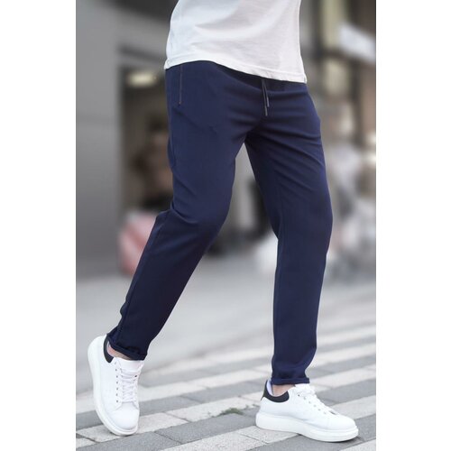 Madmext Navy Blue Zipper Detail Men's Trousers 6520 Cene
