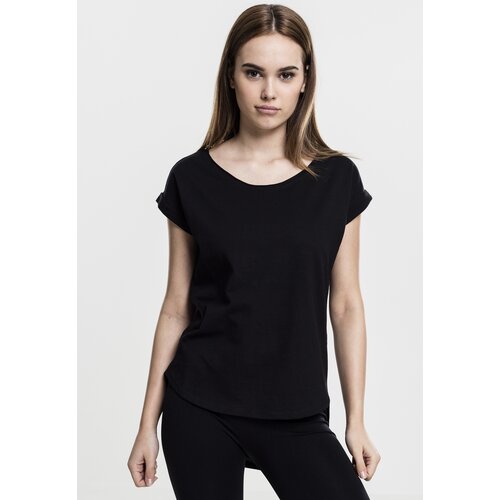 UC Ladies Women&amp;#039;s T-shirt with a long back in the shape of Slub in black color Slike