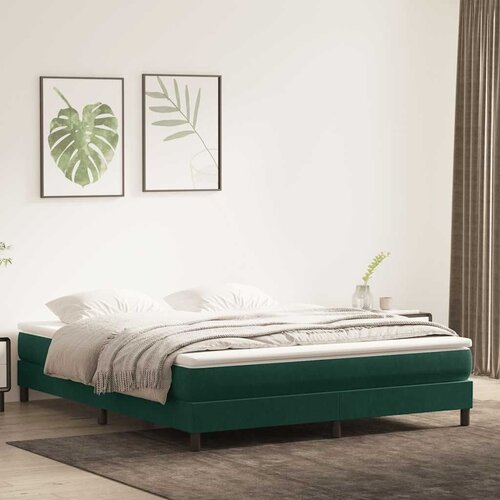 Krevet s boxspring oprugama bez madraca tamnozeleni 180x220 cm bar&amp;scaron;un - Tamnozelena 180 x 220 cm 25 cm Slike