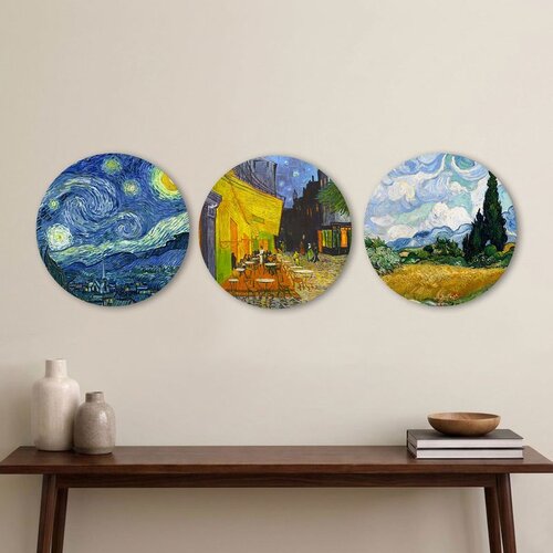 WALLXPERT 3YMDF11873 Multicolor Decorative MDF Painting (3 Pieces) Cene