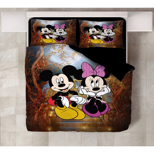 MEY HOME Posteljina Mickey and Minnie 3D 200x220cm crna Slike