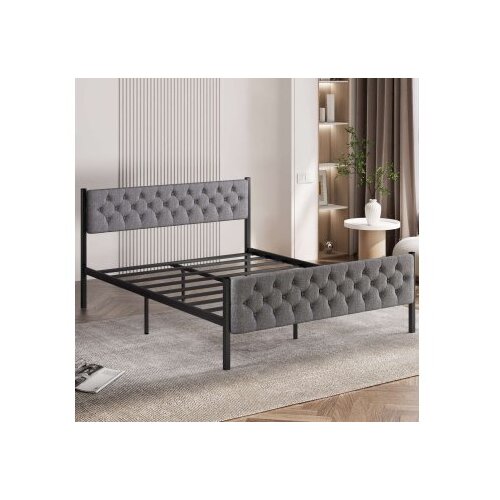 Hanah home krevet u francuskom stilu, 160x88x200 cm, siva Slike