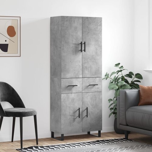 vidaXL Visoka komoda betonsko siva 69,5x34x180 cm inženirski les Cene