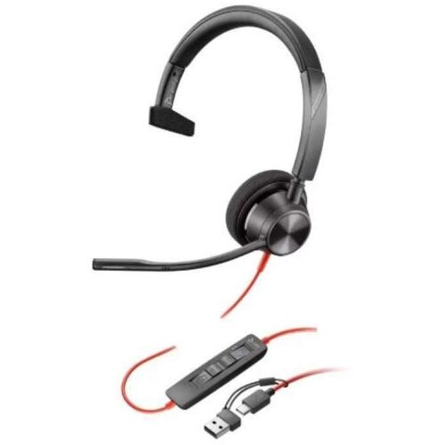 HP Slušalice sa mikrofonom Poly Blackwire 3320 mono usb-c + usb c/a adapter crne Cene