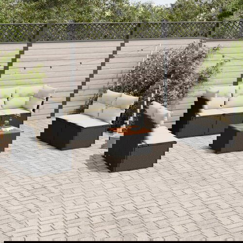 vidaXL 8-dijelni set vrtnih sofa od poliratana s jastucima crni Cijene