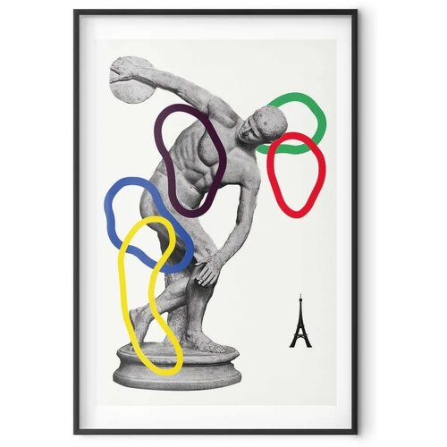  Plakat - Collage Graphic - Discus Thrower - Sculpture 40x60 Crni okvir s margom Slike
