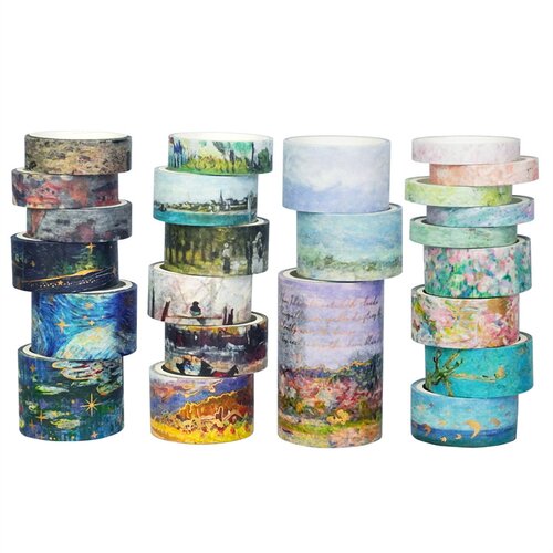 INF Komplet 10 črnih washi trakov z zlato folijo, dekorativni lepilni trak MultiColor, (21758445) Cene
