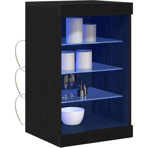  Komoda s LED svjetlima Crna hrastovina 41x37x67 cm Slike