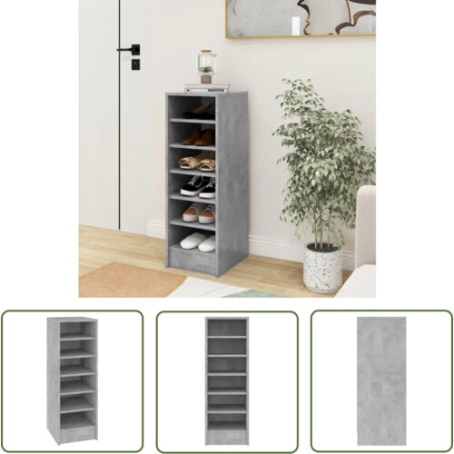 The Living Store Omarica za čevlje betonsko siva 31,5x35x90 cm iverna plošča - Omara Za Čevlje, (21744447) Cene