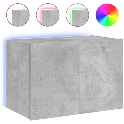 Maison Chic Stenska TV omarica - TV stojalo - Televizijska omarica z LED lučkami betonsko siva 60x35x41 cm, (21699869) Slike