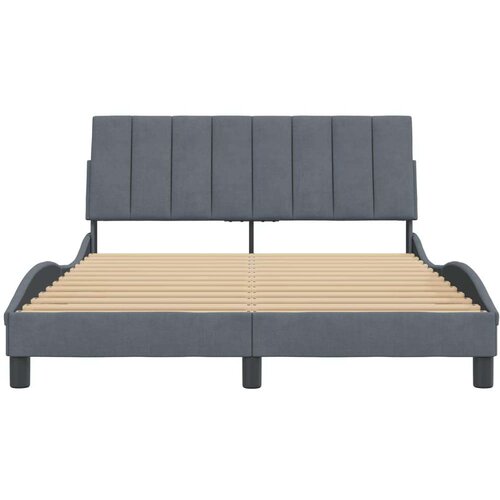 VidaXL okvir za krevet s uzglavljem tamnosivi 120x200 cm bar&amp;scaron;unasti Slike