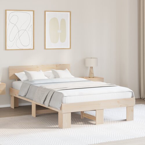 vidaXL Krevetna konstrukcija Smeđa 120 x 200 cm Čvrsta borova drva Cijene