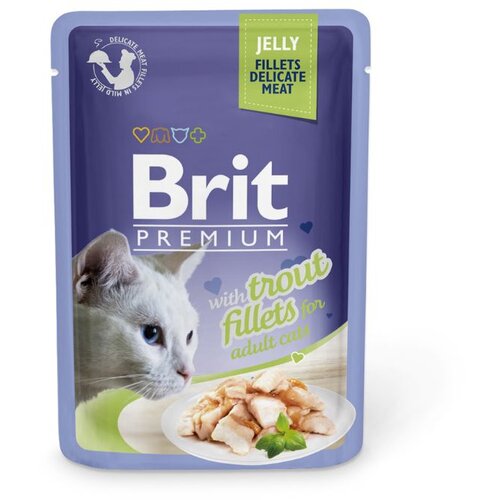 Brit Premium Cat Delicate Fileji u želeu s pestrvom 85 g vrečka Cene