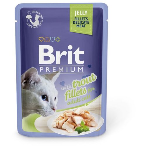 Brit Premium Cat Delicate Fillets u želeu s pastrvom, vrećica 85 g Slike