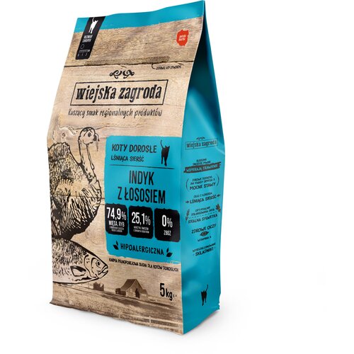 Wiejska zagroda Cat puretina s lososom - 5 kg Slike
