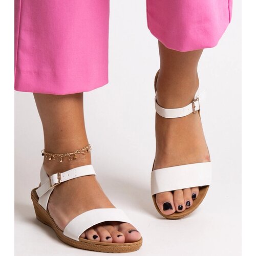 Gemre White eco leather sandals Makdaka Cene