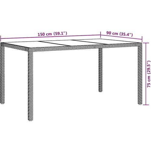  Stol za vrt Smeđa 150 x 90 x 75 cm poliratan Slike