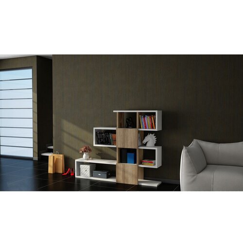Woody Fashion polica za knjige karlin white walnut Cene
