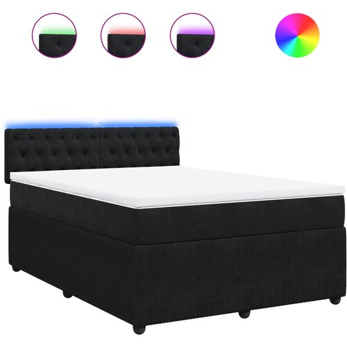 Maison Chic Box spring postelja - Vzmetna postelja z vzmetnico črna 160x200 cm žamet SL4820, (21886998) Cene