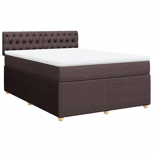vidaXL Krevet s oprugama i madracem tamnosmeđi 140 x 190 cm od tkanine Cijene
