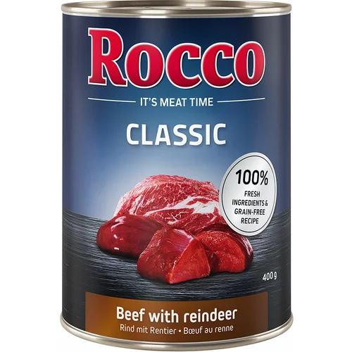 Rocco 6 x 400 g Classic po posebni ceni! - Govedina s severnim jelenom