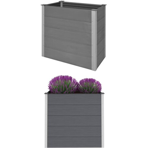 VidaXL Visoka greda WPC 100x50x91 cm siva Slike