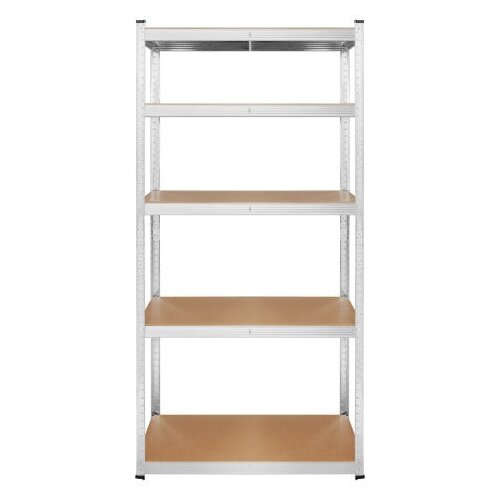 Rebel RB-1251 &amp;ndash; Metalni skladi&amp;scaron;ni regal s 5 polica, 180 &amp;times; 90 &amp;times; 40 cm, nosilnost 750 kg, srebrna Slike