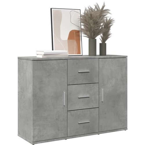 vidaXL Komoda betonsko siva 90,5x29,5x65 cm inženirski les Cene