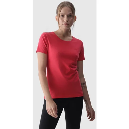 4f Women's Smooth T-Shirt With Logo Pink WMM00TTS