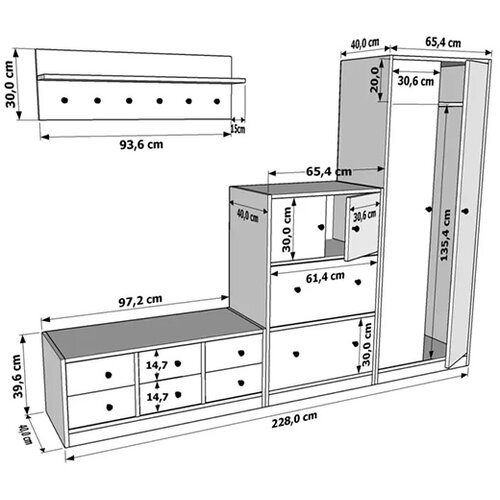 Olimp Sport Predsoblje belo sa fiokama Slike
