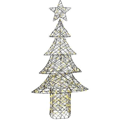 VidaXL Božićno drvce s 240 LED svjetlima Topla bijela 180 cm Ratan Slike