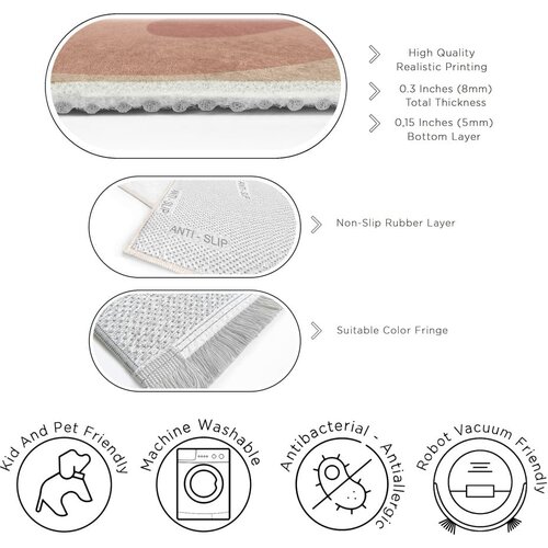 Mila Home Oker rumena/pra&amp;scaron;no rožnata pralna preproga 120x180 cm Strawberry Creamsicle &amp;ndash; Slike