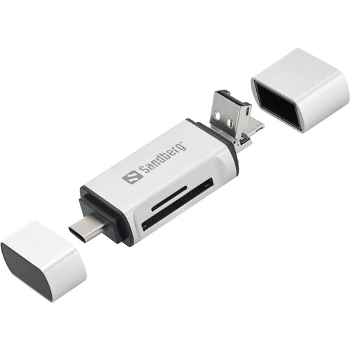 Sandberg čitalec kartic USB-C, USB-A in micro-USB Cene