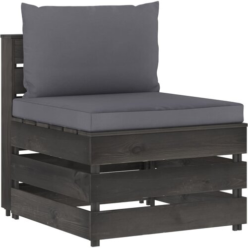  Modularna srednja sofa s jastucima od sivo impregniranog drva Cijene