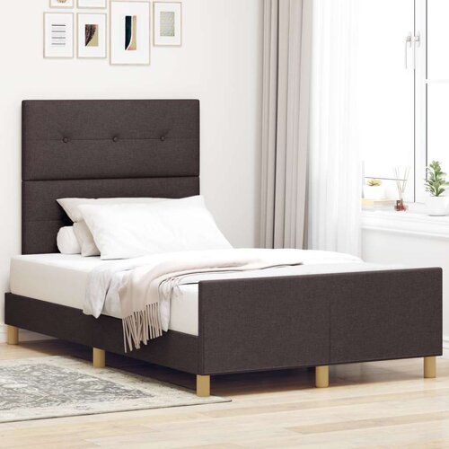 Postelja Temno Rjava 120x200 cm Tkanina, (22049372) Slike