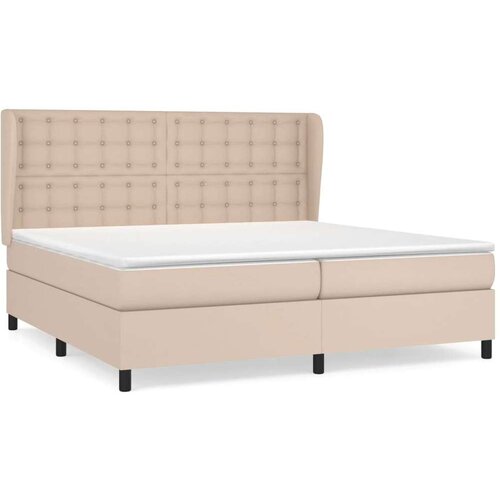  Krevet box spring s madracem cappuccino 200x200cm umjetna koža Slike