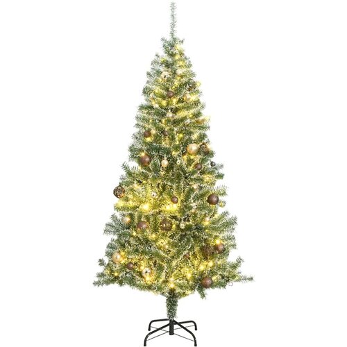  Umjetno božićno drvce 300 LED s kuglicama i snijegom 240 cm Cijene