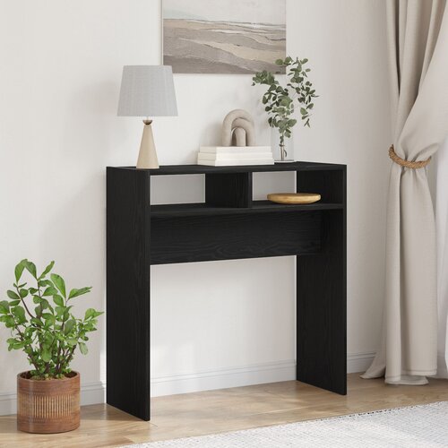 VidaXL Konzolni Stol Crni hrast Konstruirano drvo 78 x 30 x 80 cm Slike