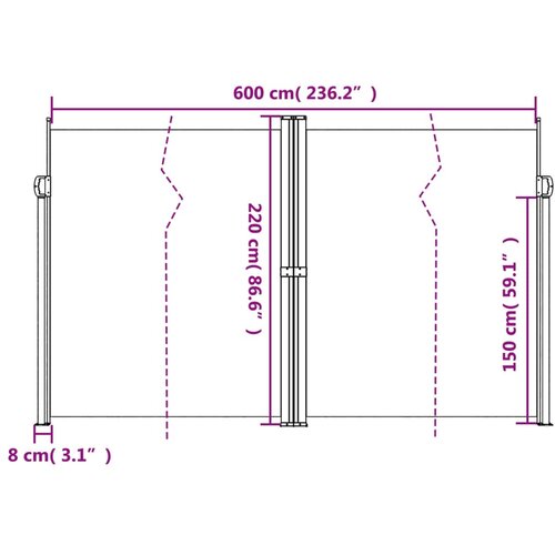  Bočna tenda na uvlačenje plava 220x600 cm Slike
