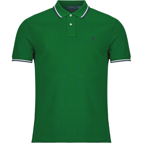 Polo Ralph Lauren POLO COUPE DROITE EN COTON BASIC MESH COL RAYE Zelena Slike