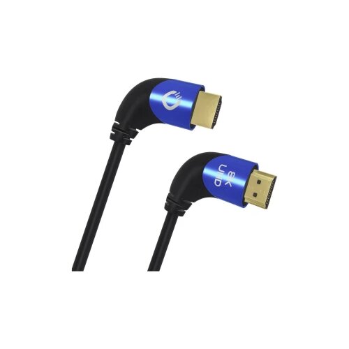 Oehlbach HDMI priključni kabel HDMI-A vtič\, HDMI-A vtič 2.00 m črna D1C42542 #####8K UHD\, 90&amp;deg; kotni levo\, trojno oklopljen HDMI kabel, (20432011) Slike