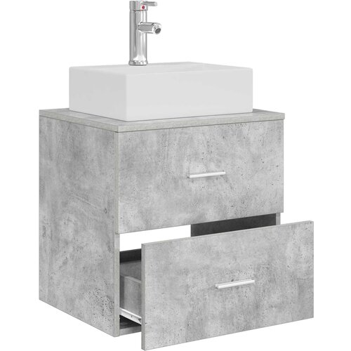  Umivaonik s policom Betonska siva 49,5 x 41 x 62,5 cm Slike
