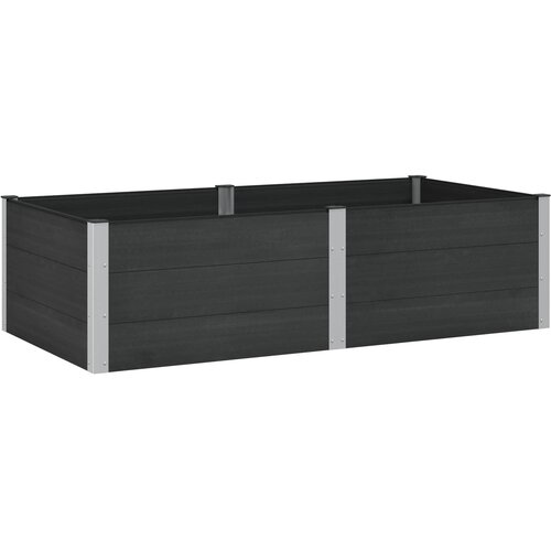 vidaXL Povišena gredica - Vrtna gredica Crna 200 x 100 x 54 cm WPC i aluminij - 200 x 100 x 54 cm Crna Cene