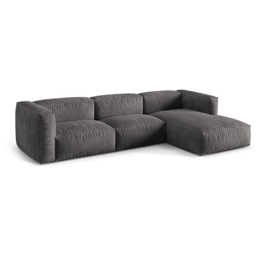 Micadoni Siva kotna sedežna garnitura iz tkanine boucl&amp;eacute; (desni kot) Martina &amp;ndash; Home Slike