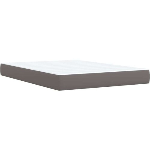 VidaXL Krevet s oprugama i madracem sivi 140x190 cm od umjetne kože Slike