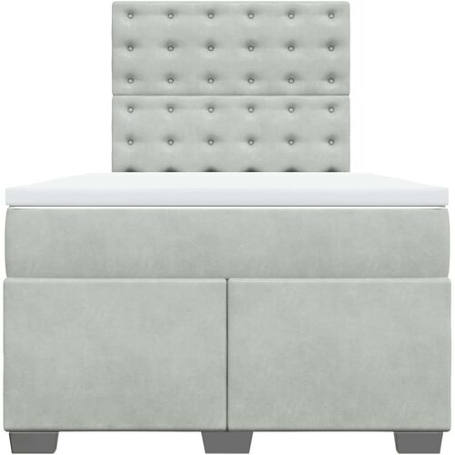 VidaXL Box spring krevet s madracem svjetlosivi 120x200 cm bar&amp;scaron;unasti Slike