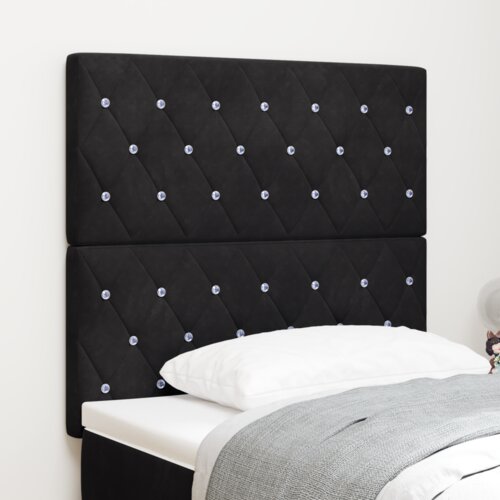  LED vzglavje z LED lučmi Diamantni z vzglavjem Črna 90 cm Žamet, (5000044052) Cene