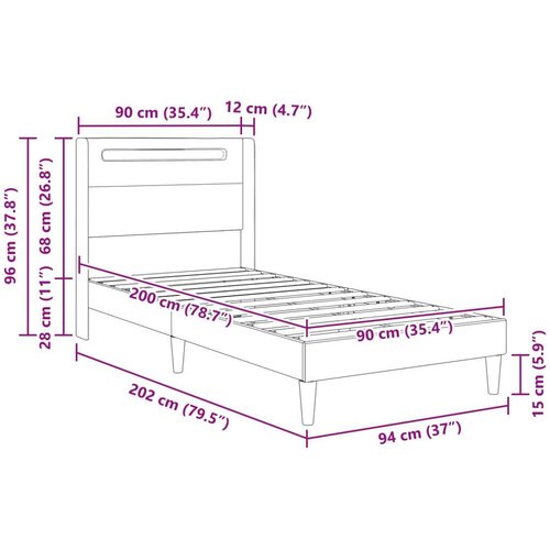  Okvir za krevet Crna 90 x 200 cm Umjetna koža - Crna 90 x 200 cm Slike