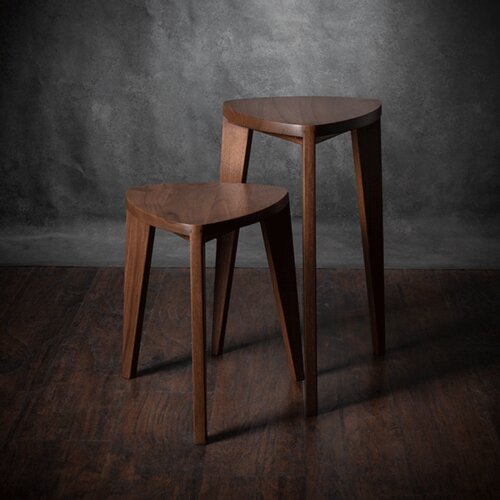 Meda_Furniture Takai set pomoćnih stočića od orahovine - visoki set 45cm i 60cm Cene