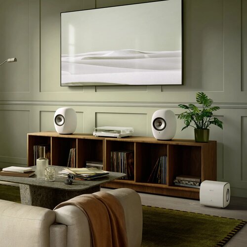 Kef LS LUXE Mineral White WLAN HiFi zvočniki Slike